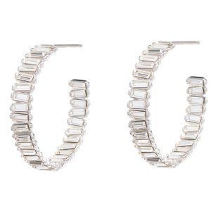 Melissa Lovy Baby Serena Hoops in Rhodium